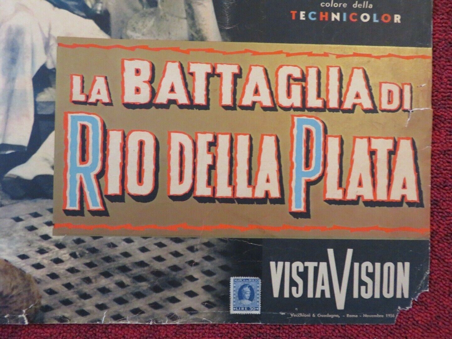 LA BATTAGLIA DI RIO DELLA PLATA - B ITALIAN FOTOBUSTA POSTER ANTHONY QUAYLE 1956 Movie posters