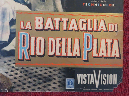 LA BATTAGLIA DI RIO DELLA PLATA - B ITALIAN FOTOBUSTA POSTER ANTHONY QUAYLE 1956 Movie posters