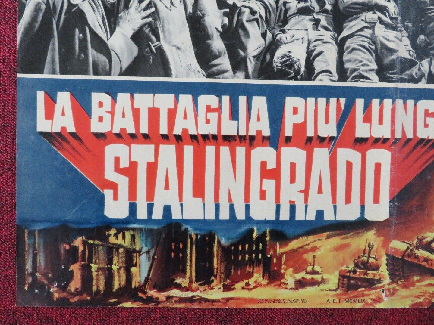 LA BATTAGLIA PIU' LUNGA STALINGRADO - F ITALIAN FOTOBUSTA POSTER GERT FROBE Movie posters