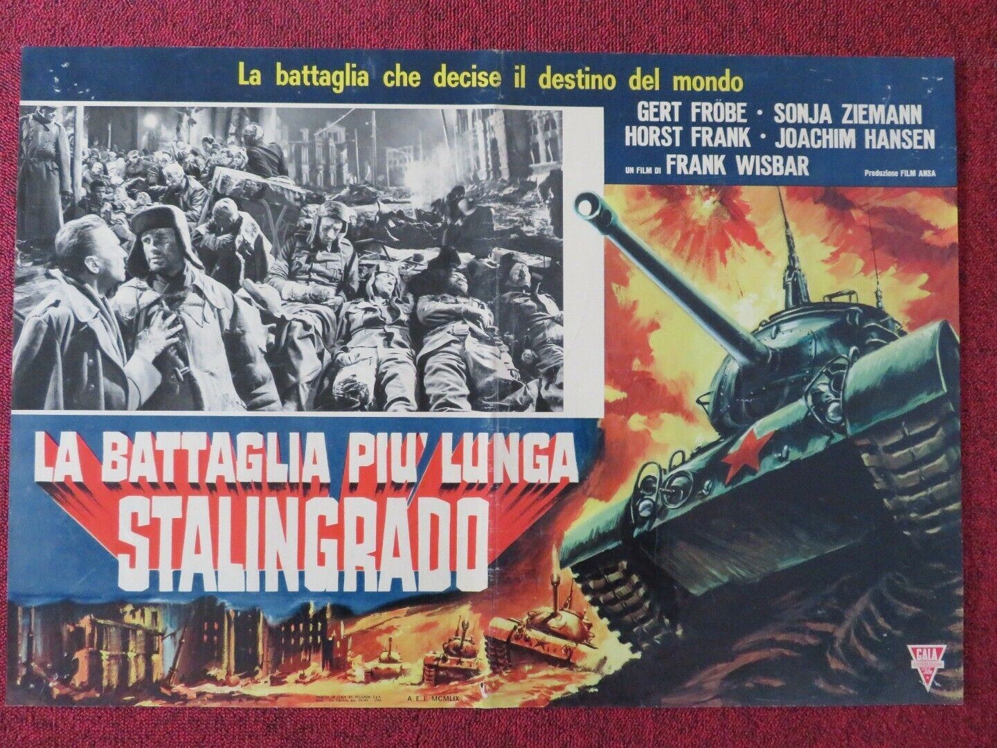 LA BATTAGLIA PIU' LUNGA STALINGRADO - F ITALIAN FOTOBUSTA POSTER GERT FROBE Movie posters