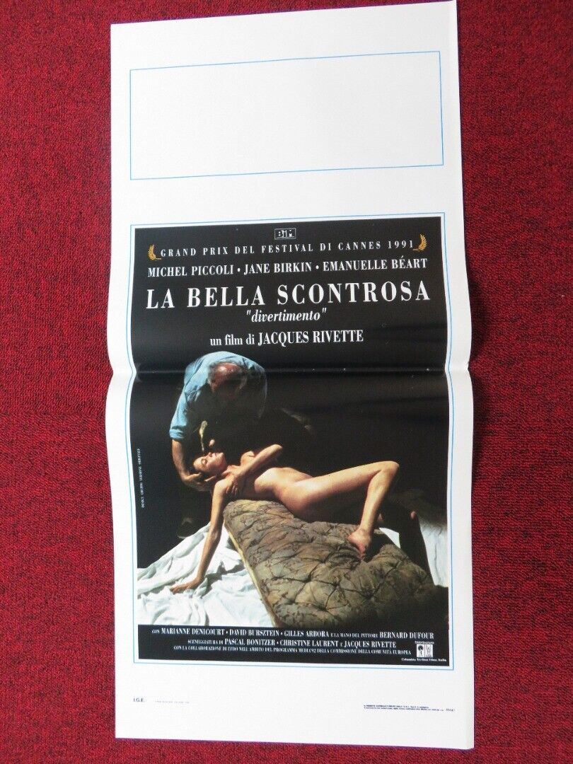 LA BELLA SCONTROSA ITALIAN LOCANDINA (27.5"x13") POSTER MICHEL PICCOLI 1991 Movie posters