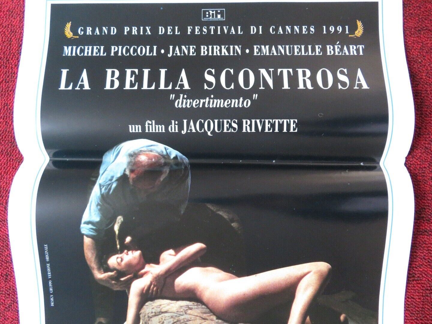 LA BELLA SCONTROSA ITALIAN LOCANDINA (27.5"x13") POSTER MICHEL PICCOLI 1991 Movie posters