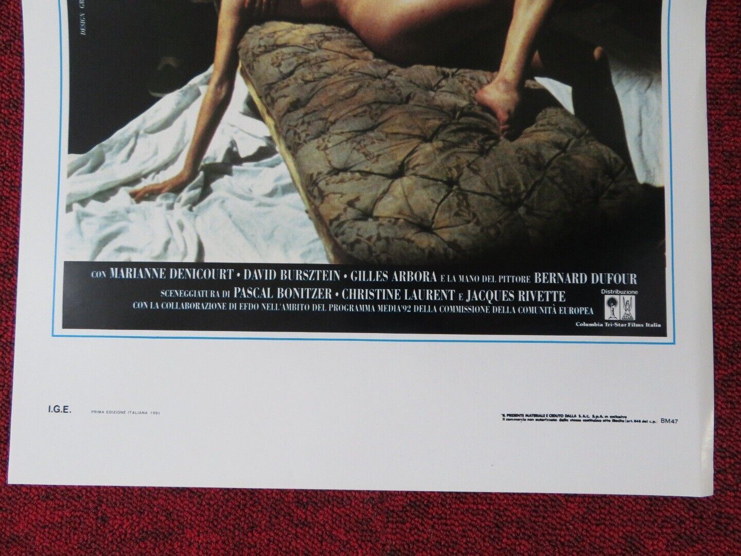 LA BELLA SCONTROSA ITALIAN LOCANDINA (27.5"x13") POSTER MICHEL PICCOLI 1991 Movie posters