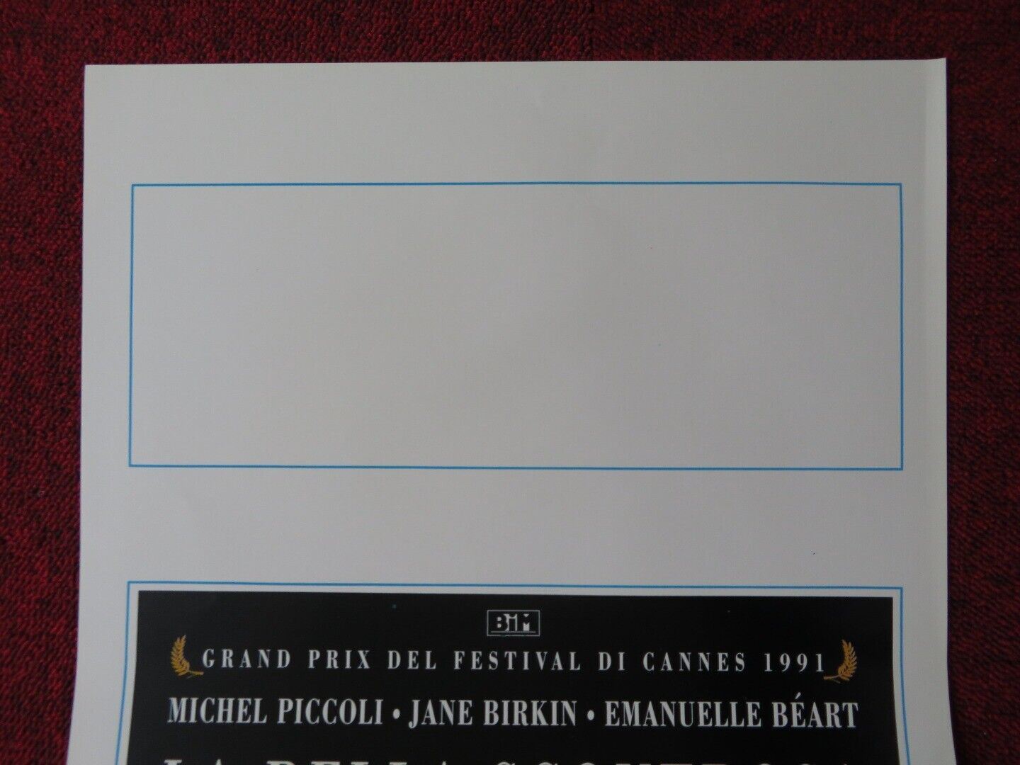 LA BELLA SCONTROSA ITALIAN LOCANDINA (27.5"x13") POSTER MICHEL PICCOLI 1991 Movie posters