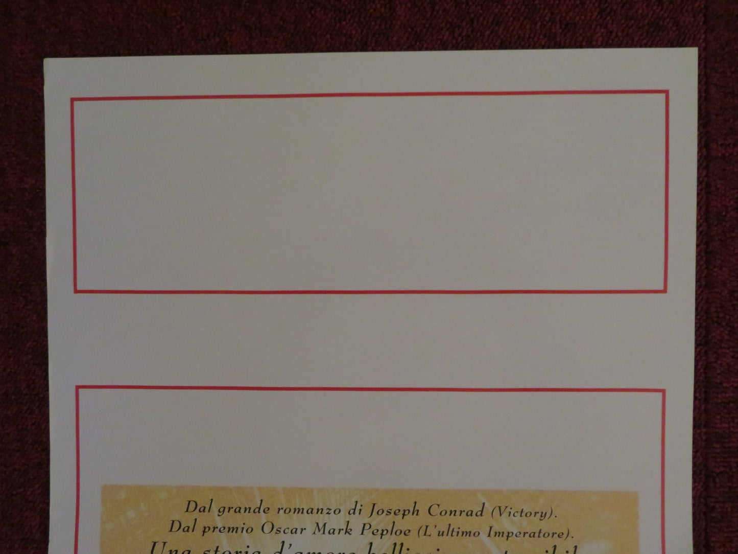 LA BELLA STRANIERA ITALIAN LOCANDINA POSTER WILLEM DAFOE SAM NEILL 1996 Rendezvous Cinema Movie posters