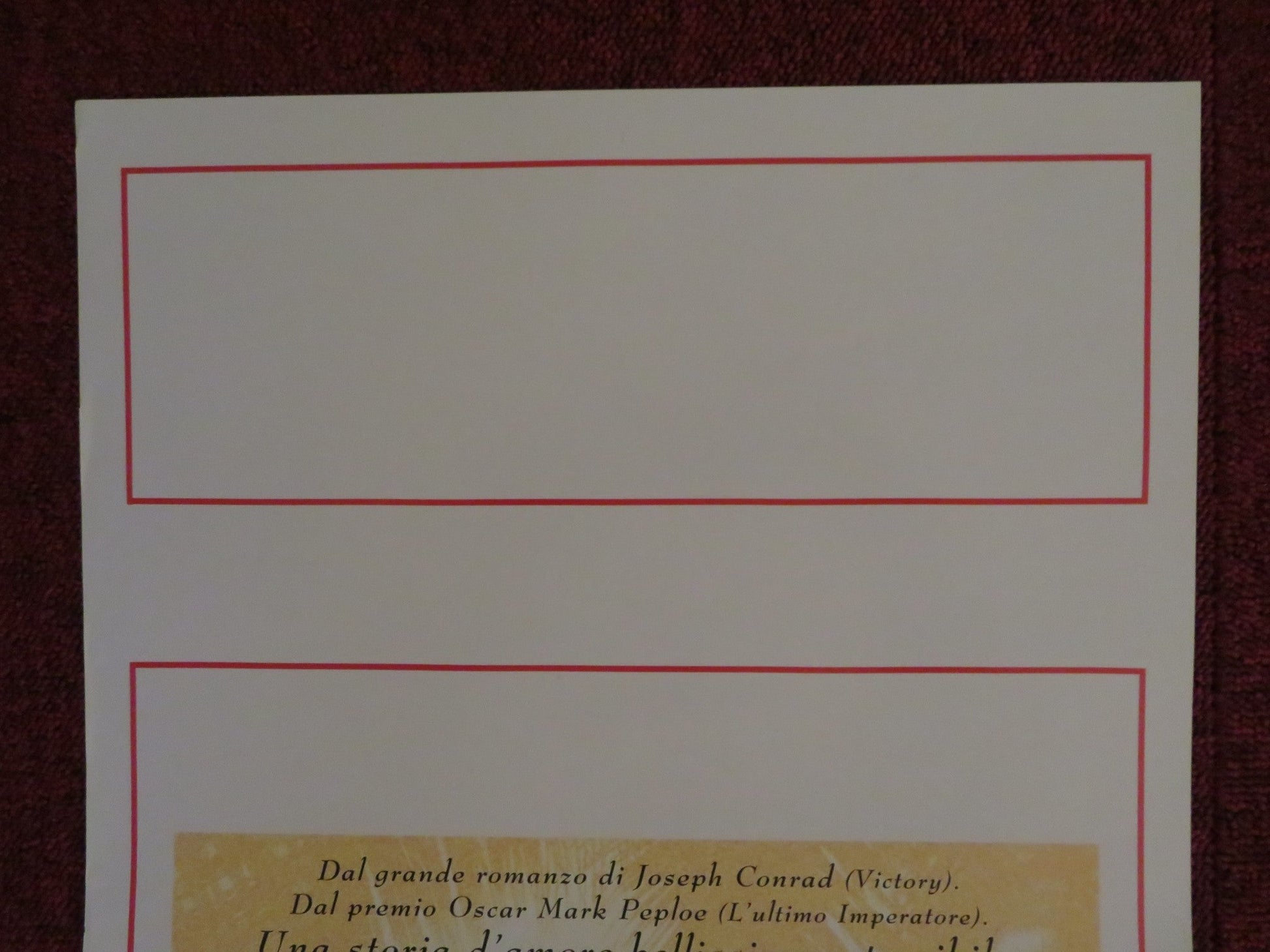 LA BELLA STRANIERA ITALIAN LOCANDINA POSTER WILLEM DAFOE SAM NEILL 1996 Rendezvous Cinema Movie posters