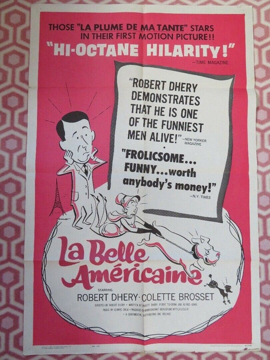 LA BELLE AMERICAINE/ The American Beauty FOLDED US ONE SHEET POSTER R DHERY 1962 Movie posters