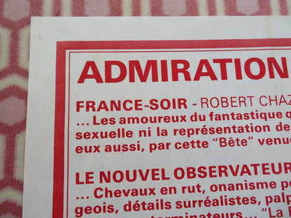 LA BETE/ The Beast FRENCH MOYENNE (29"x 23.5") POSTER WALERIAN BOROWCZYK 1975 Movie posters