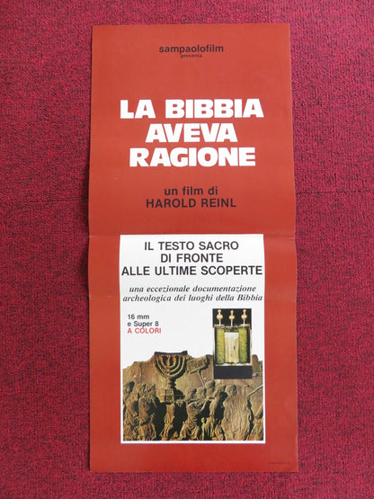 LA BIBBIA AVEVA RAGIONA ITALIAN LOCANDINA POSTER HAROLD REINL 1960s Rendezvous Cinema Movie posters