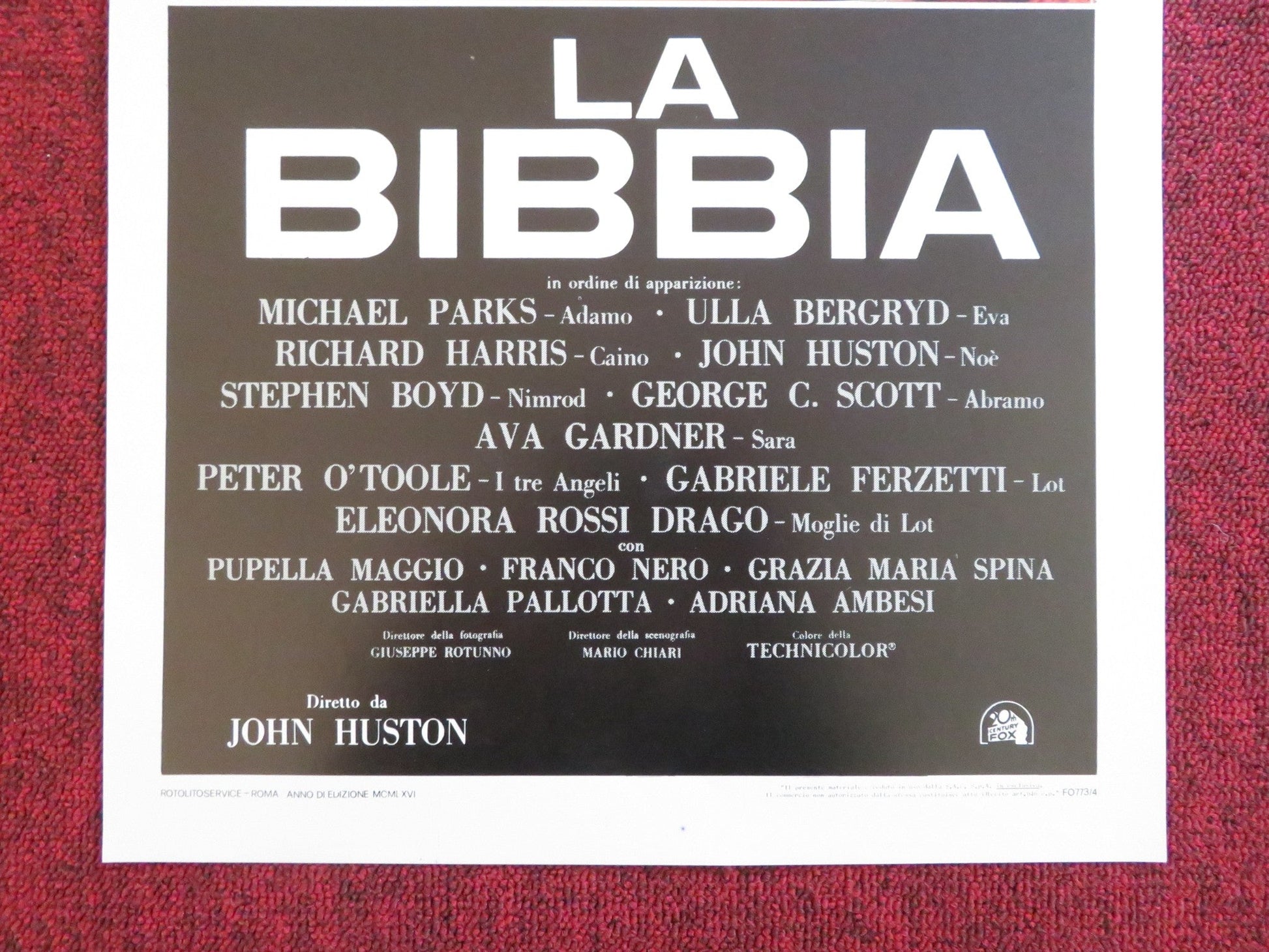 LA BIBBIA ITALIAN LOCANDINA POSTER MICHAEL PARKS RICHARD HARRIS 1966 Rendezvous Cinema Movie posters