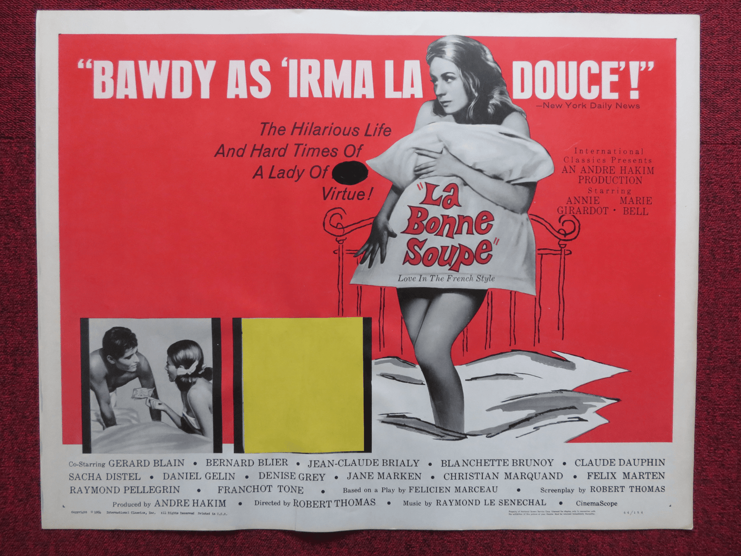 LA BONNE SOUPE US HALF SHEET (22"x 28") POSTER ANNIE GIRARDOT MARIE BELL 1964 Rendezvous Cinema Movie posters
