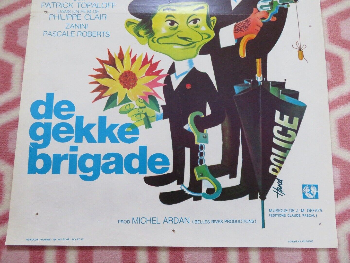 LA BRIGADE EN FOLIE BELGIUM (21.5"x14.5") POSTER JACQUES DUFILHO 1973 Movie posters