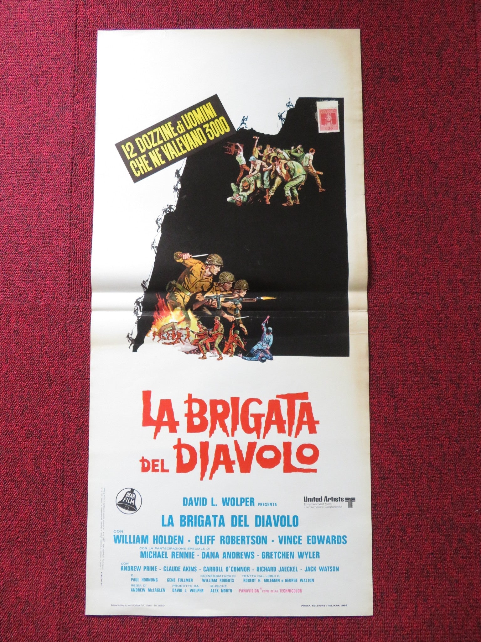 LA BRIGATA DEL DIAVOLO ITALIAN LOCANDINA POSTER WILLIAM HOLDEN 1968 Rendezvous Cinema Movie posters