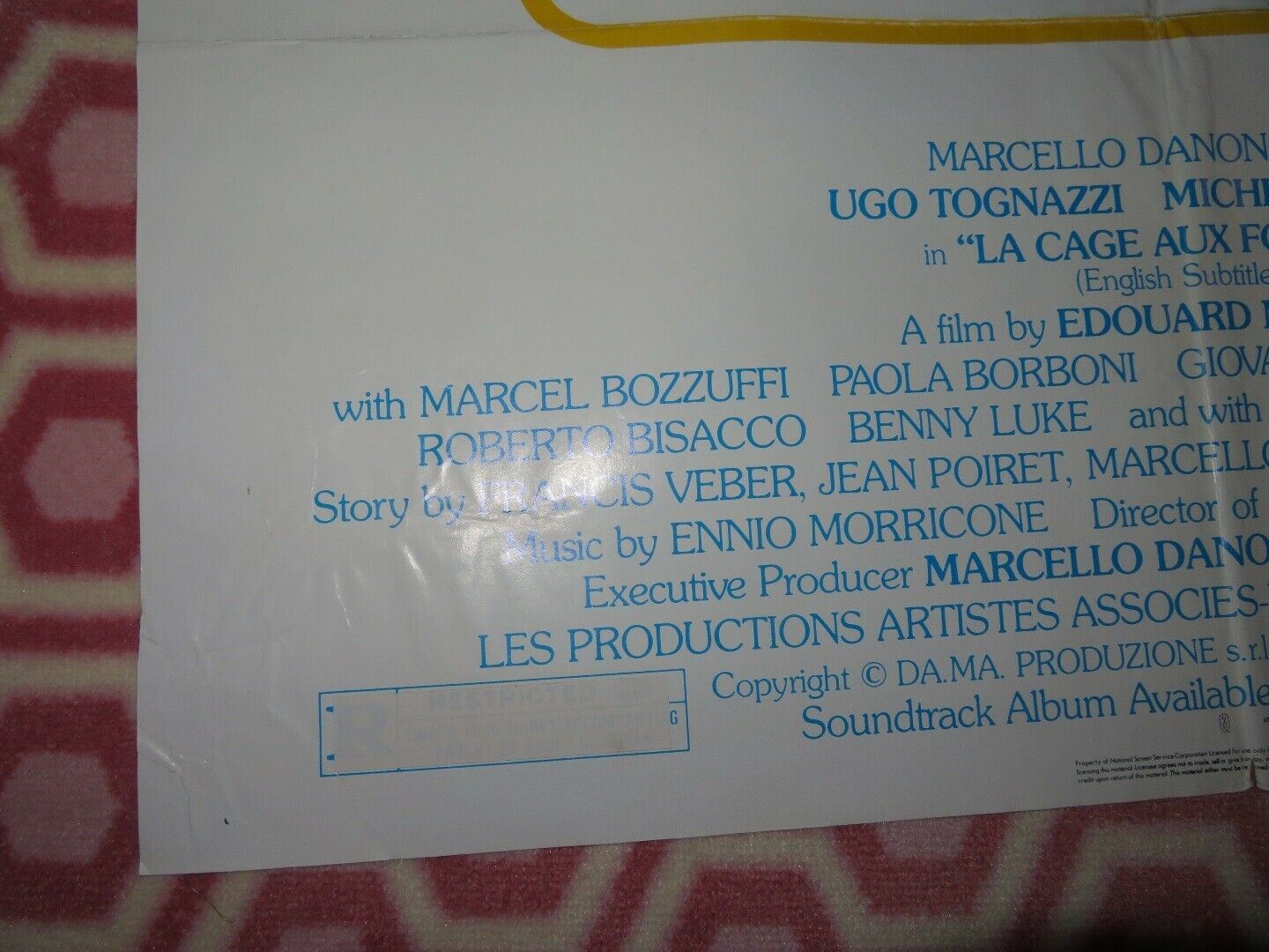 LA CAGE AUX FOLLES 2 ONE SHEET POSTER UGO TOGNAZZI MICHEL SERRAULT '80 Movie posters