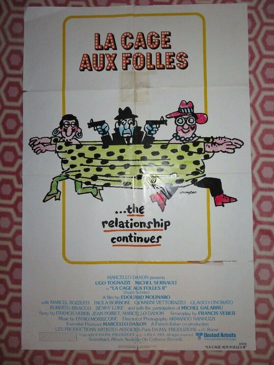 LA CAGE AUX FOLLES 2 ONE SHEET POSTER UGO TOGNAZZI MICHEL SERRAULT '80 Movie posters