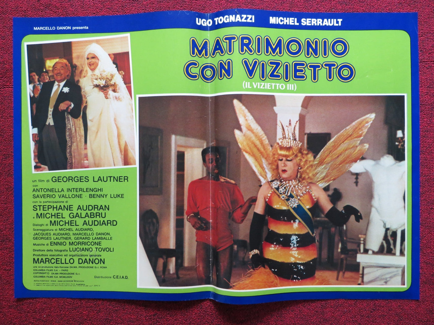 LA CAGE AUX FOLLES 3: THE WEDDING - A ITALIAN FOTOBUSTA POSTER TOGNAZZI 1985 Rendezvous Cinema Movie posters