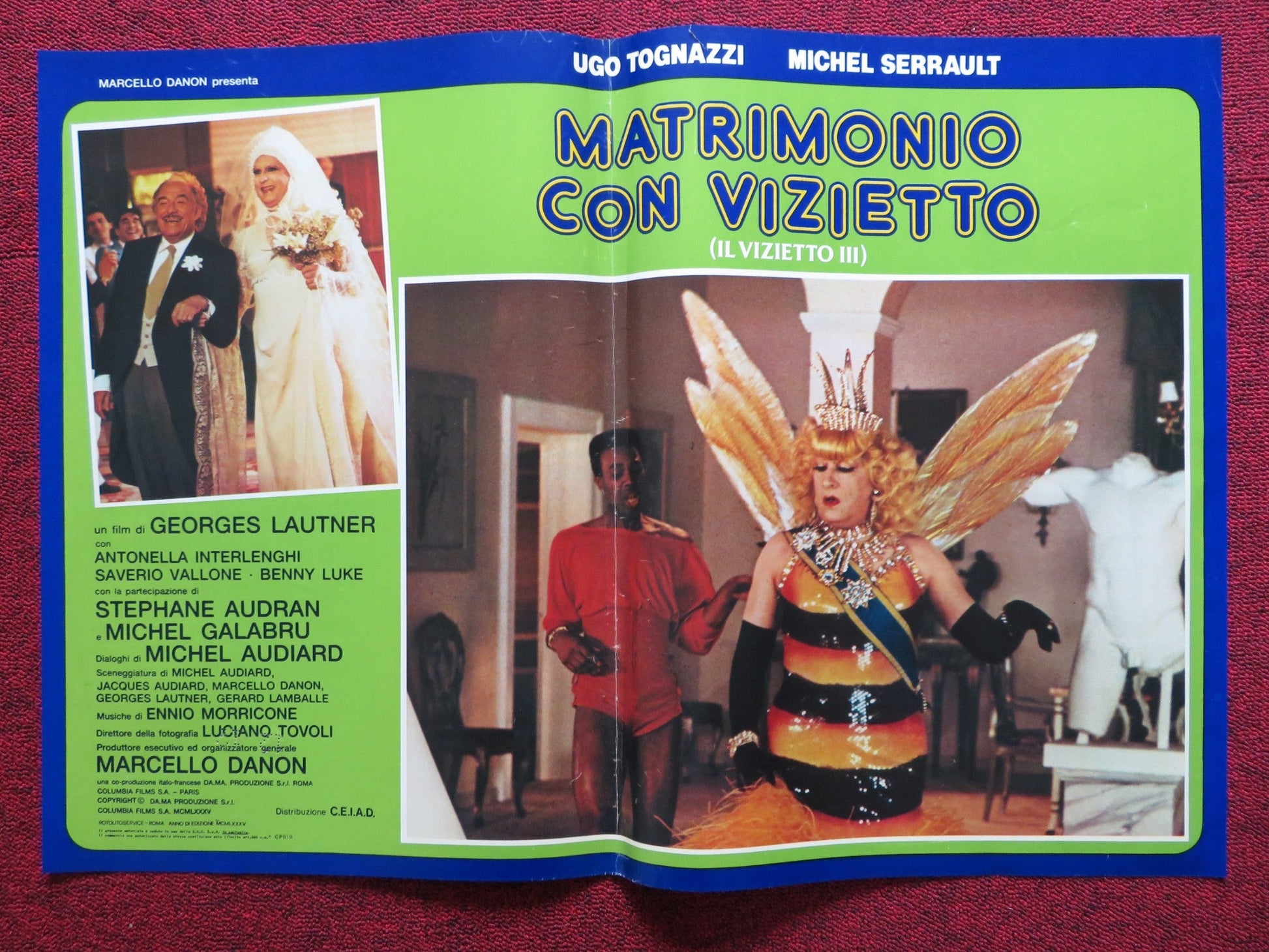 LA CAGE AUX FOLLES 3: THE WEDDING - A ITALIAN FOTOBUSTA POSTER TOGNAZZI 1985 Rendezvous Cinema Movie posters