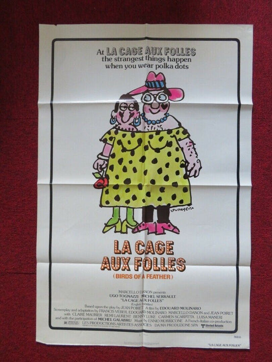 LA CAGE AUX FOLLES / BIRDS OF A FEATHER FOLDED US ONE SHEET POSTER 1978 Movie posters