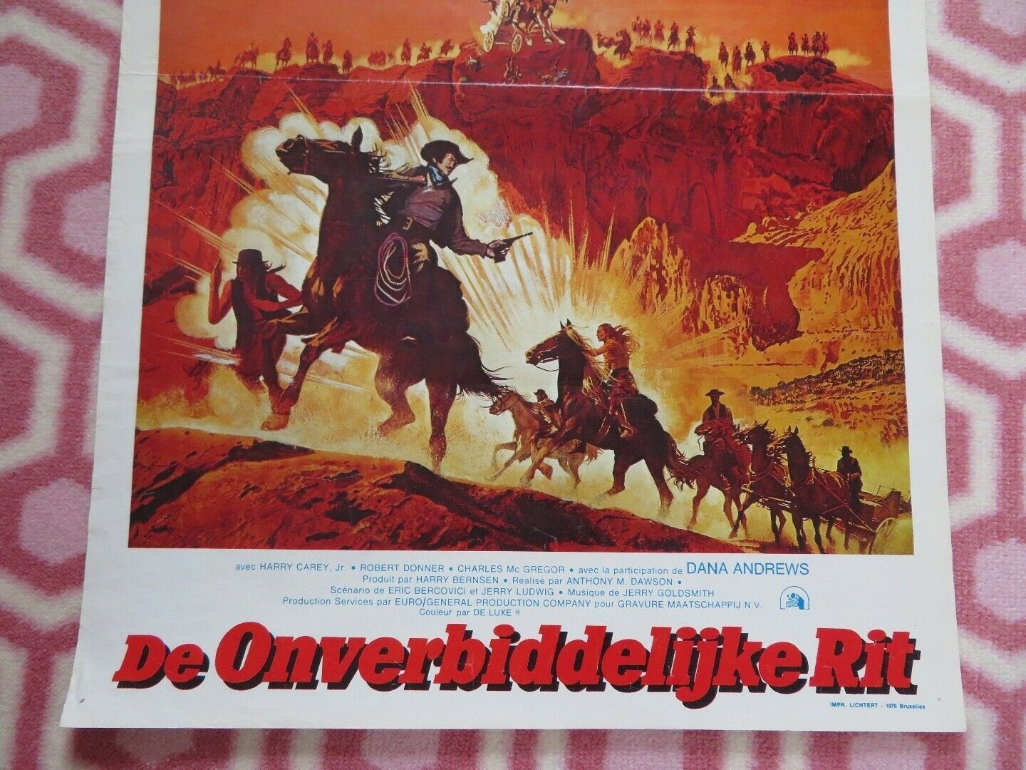 LA CHEVAUCHEE TERRIBLE/ Take a Hard Ride BELGIUM (21.5"x 14.5") POSTER 1975 Movie posters