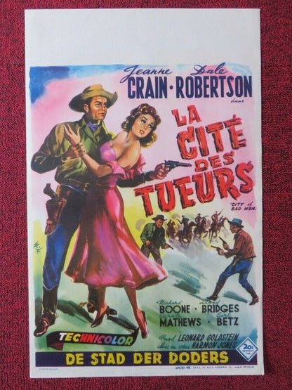 LA CITE DES TUTURS/ CITY OF BAD MEN BELGIUM (21.5"x13.5") POSTER J CRANE 1953 Movie posters