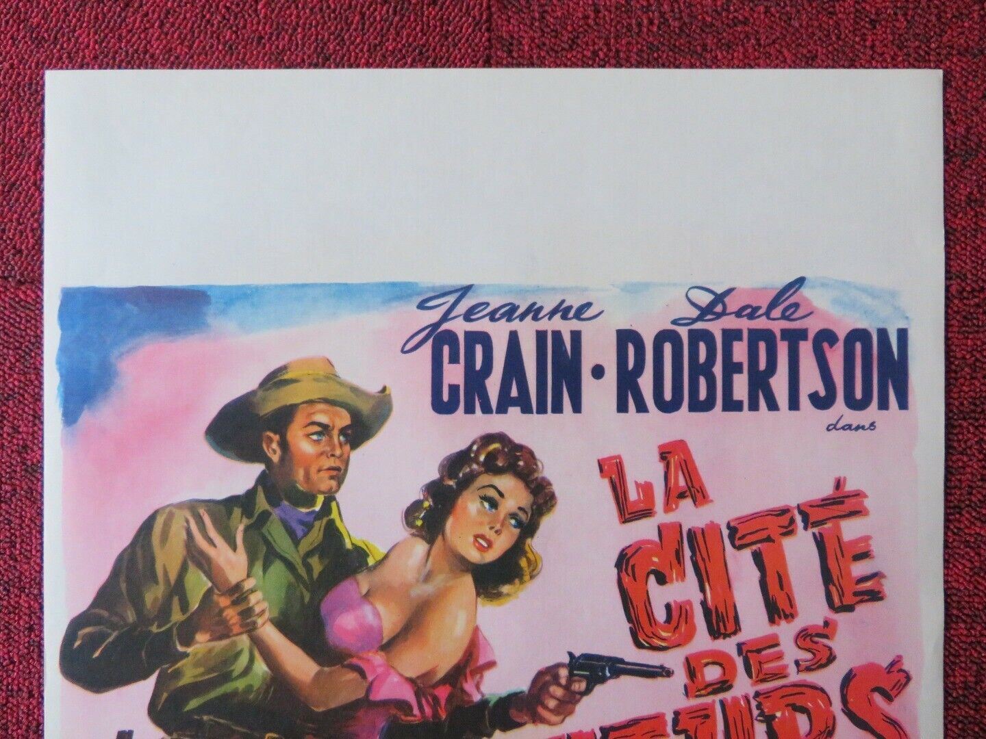 LA CITE DES TUTURS/ CITY OF BAD MEN BELGIUM (21.5"x13.5") POSTER J CRANE 1953 Movie posters