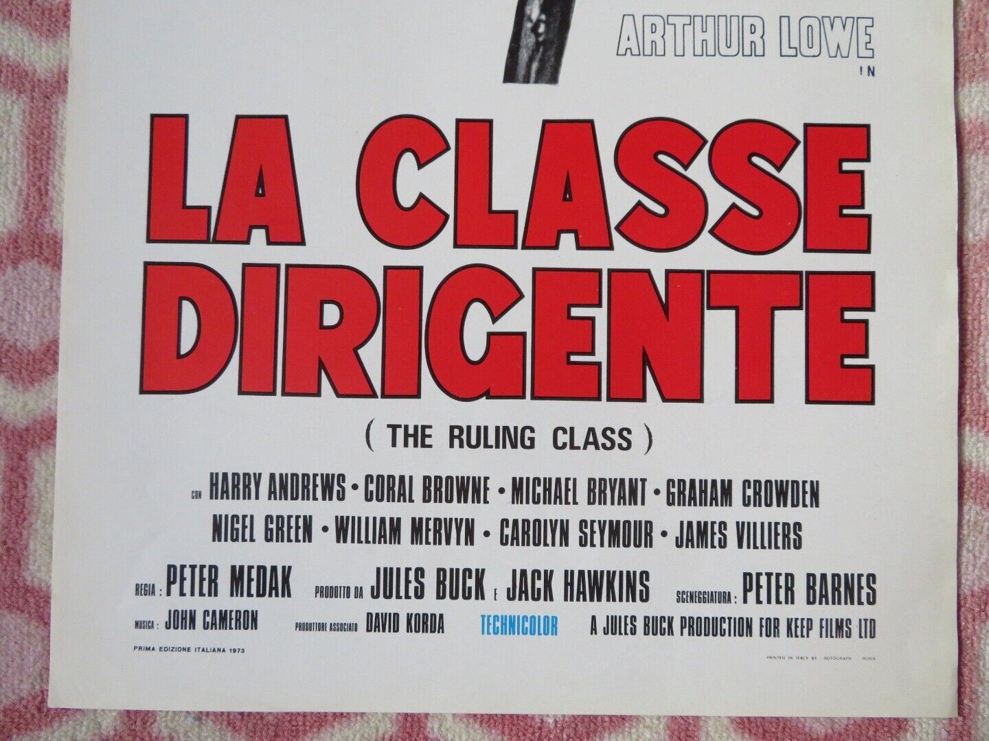 LA CLASSE DIRIGENTE / THE RULING CLASS ITALIAN LOCANDINA (27.5"x13") POSTER 1973 - Rendezvous Cinema
