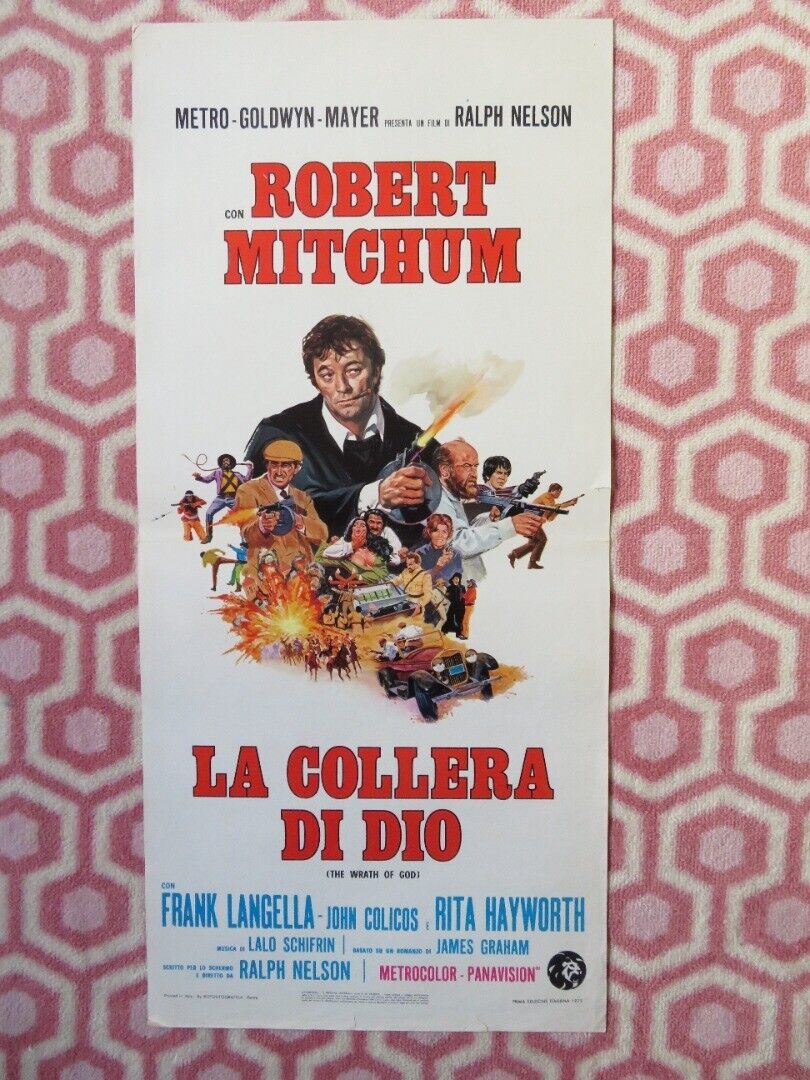 LA COLLERA DI DIO/ THE WRATH OF GOD ITALIAN LOCANDINA (27.5"x13") POSTER 1972 Movie posters