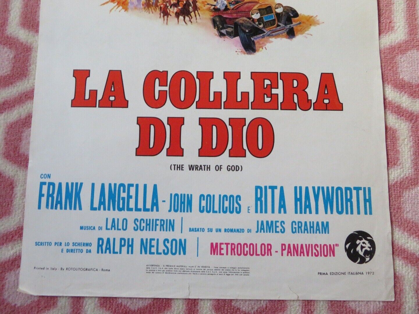 LA COLLERA DI DIO/ THE WRATH OF GOD ITALIAN LOCANDINA (27.5"x13") POSTER 1972 Movie posters