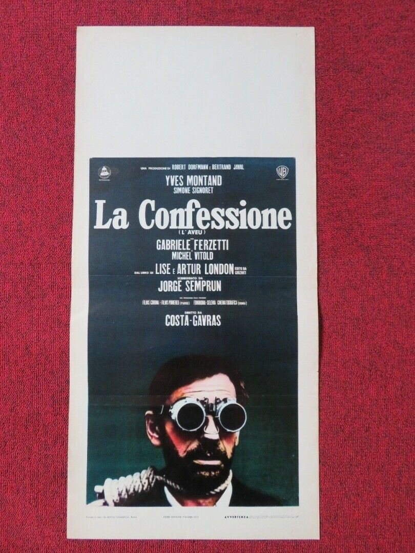 LA CONFESSIONE / L'AVEU ITALIAN LOCANDINA (27.5"x13") POSTER YVES MONTAND 1970 - Rendezvous Cinema