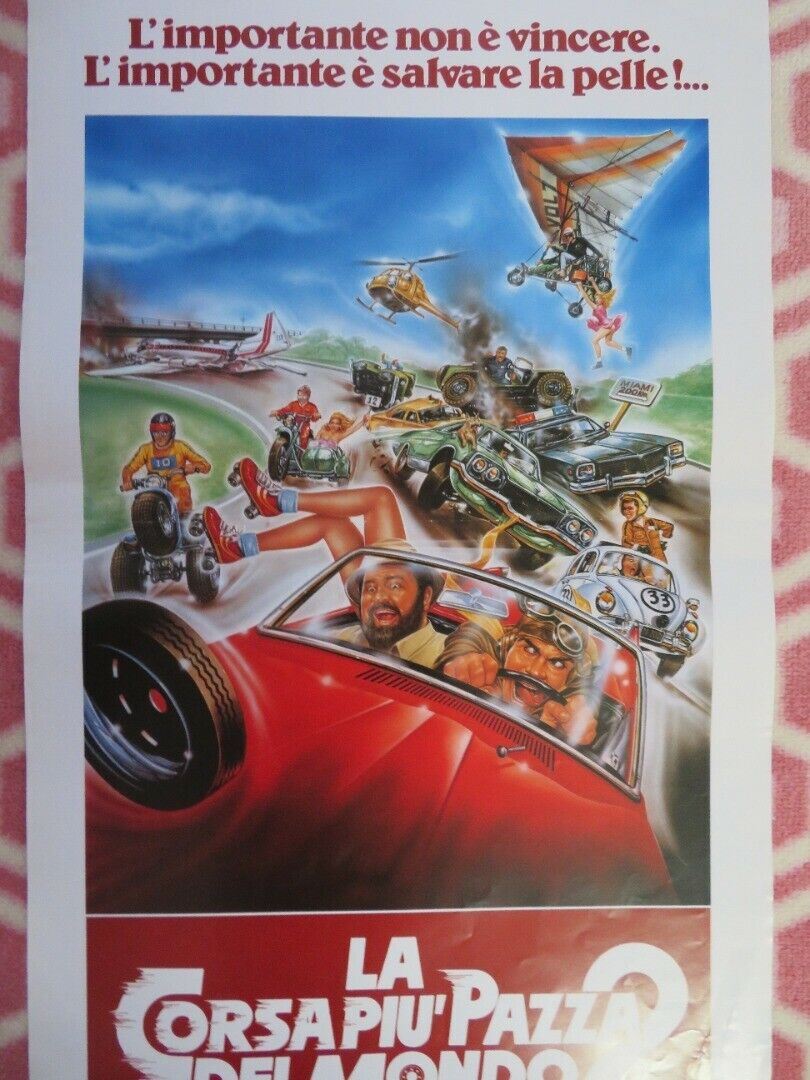 LA CORSAPOI' PAZZA DEL MONDO 2 ITALIAN LOCANDINA (27.5"x12.5") POSTER 1990 Movie posters