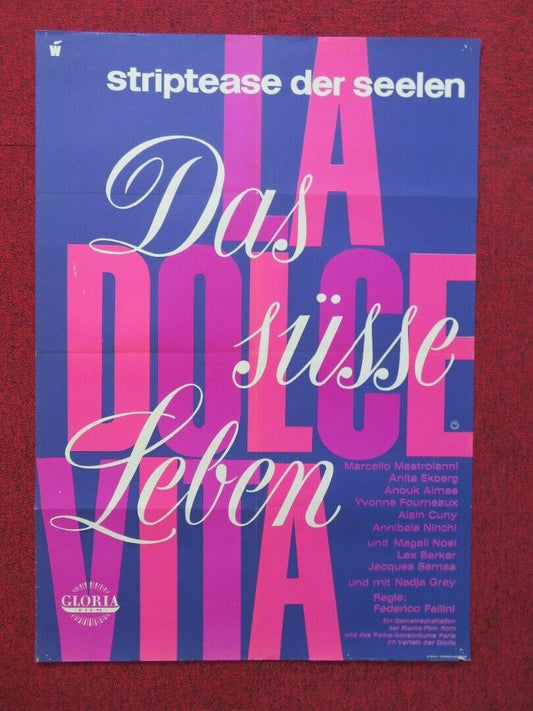 LA DOLCE VITA / THE SWEET LIFE GERMAN A1 ROLLED POSTER M. MASTROIANNI A.EKBERG - Rendezvous Cinema