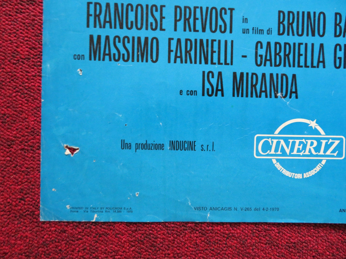 LA DONNA A UNA DIMENSIONE ITALIAN FOGLIO POSTER FRANCOISE PREVOST FARINELLI 1970 Rendezvous Cinema Movie posters