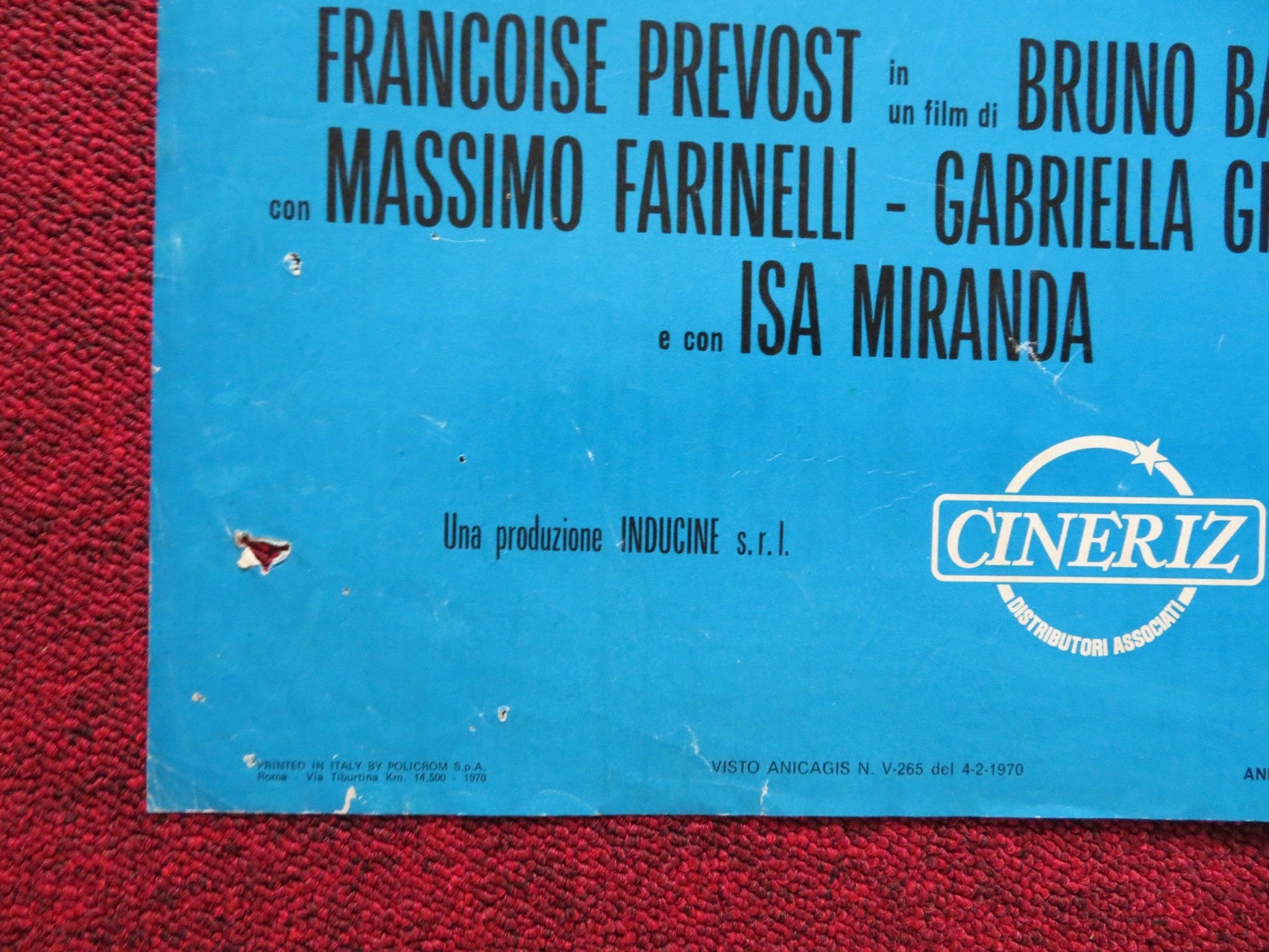 LA DONNA A UNA DIMENSIONE ITALIAN FOGLIO POSTER FRANCOISE PREVOST FARINELLI 1970 Rendezvous Cinema Movie posters
