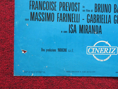 LA DONNA A UNA DIMENSIONE ITALIAN FOGLIO POSTER FRANCOISE PREVOST FARINELLI 1970 Rendezvous Cinema Movie posters