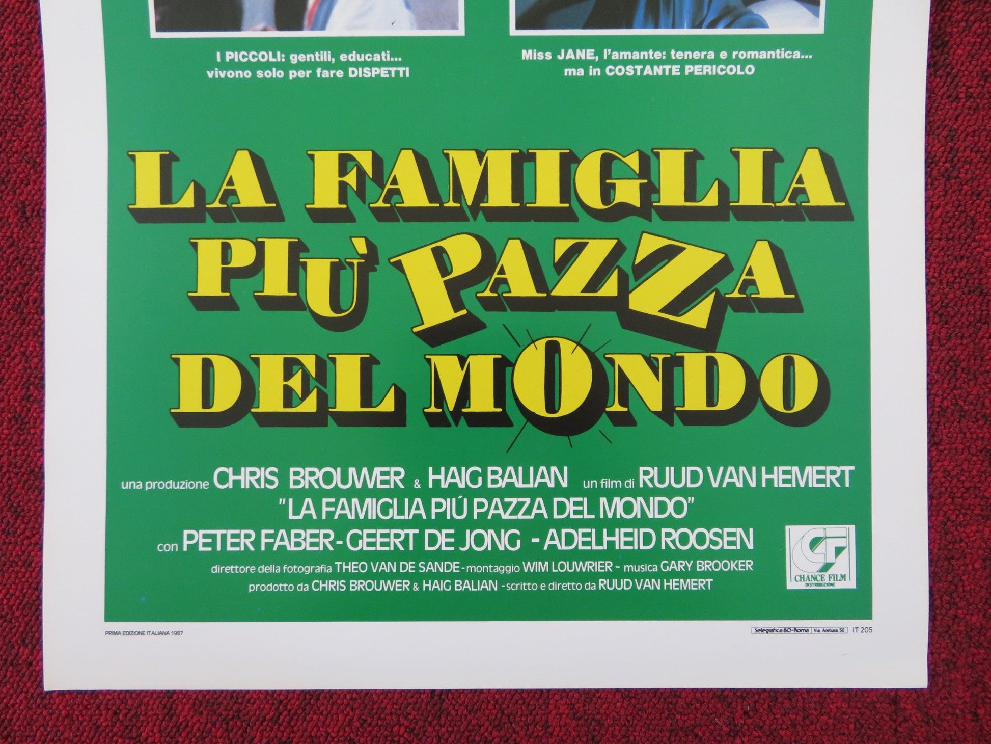 LA FAMIGLIA PIU' PAZZA DEL MONDO ITALIAN LOCANDINA POSTER PETER FABER 1987 Rendezvous Cinema Movie posters