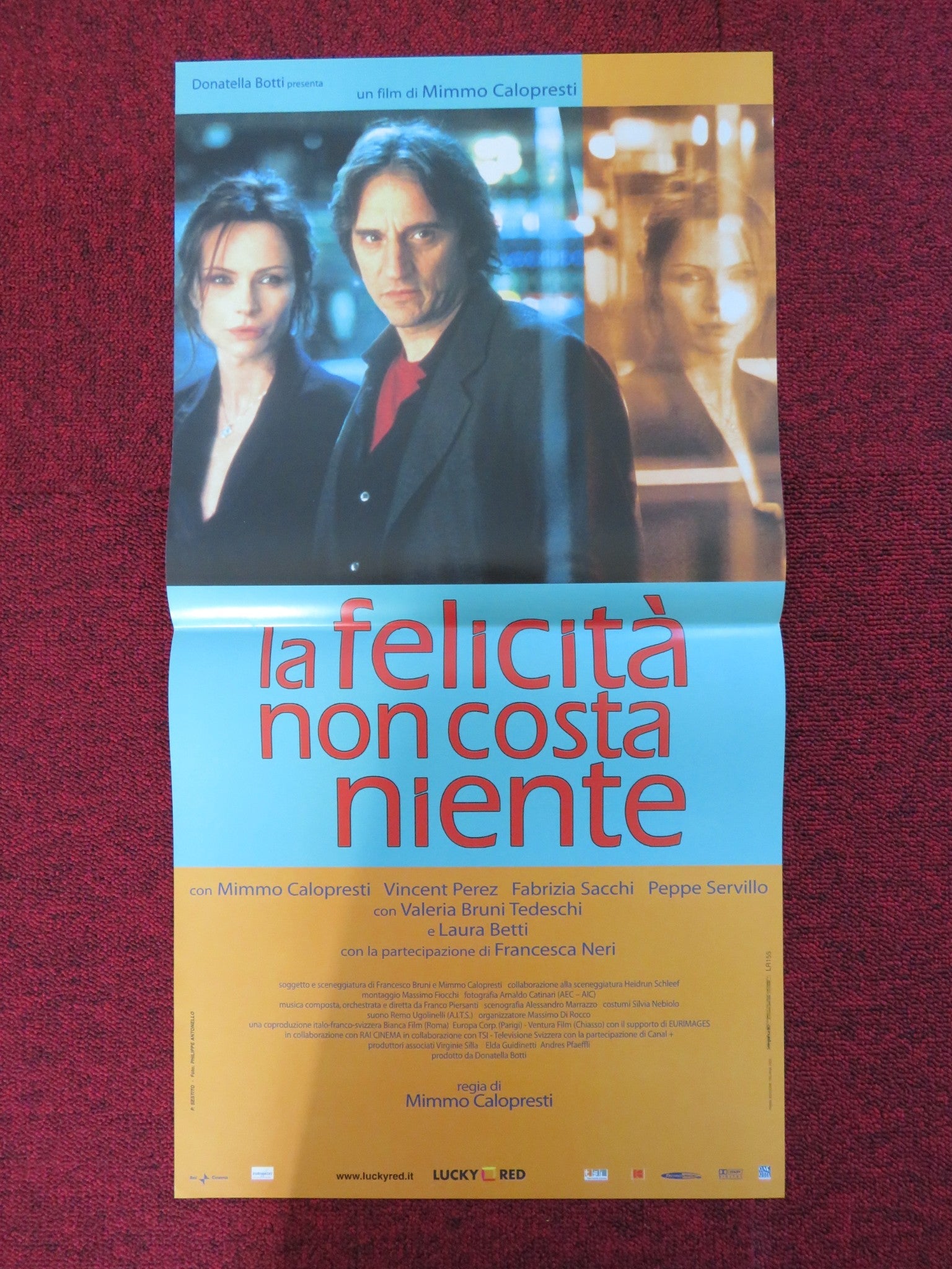 LA FELICITA NON COSTA NIENTE ITALIAN LOCANDINA POSTER MIMMO CALOPRESTI 2003 Rendezvous Cinema Movie posters