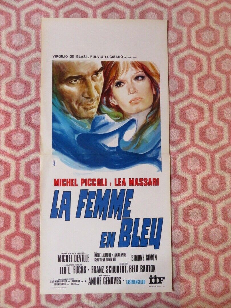 LA FEMME EN BLEU / The Woman in Blue ITALIAN LOCANDINA (27.5"x13") POSTER 1973 Movie posters
