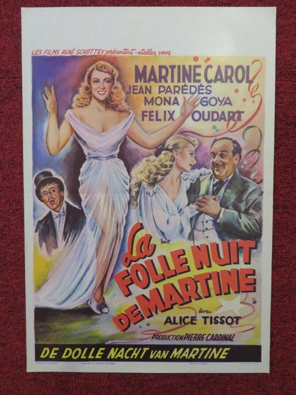 LA FOLLE NUIT DE MARTINE / A NIGHT AT A HONEYMOON BELGIUM (20.5"x14") POSTER '50 - Rendezvous Cinema