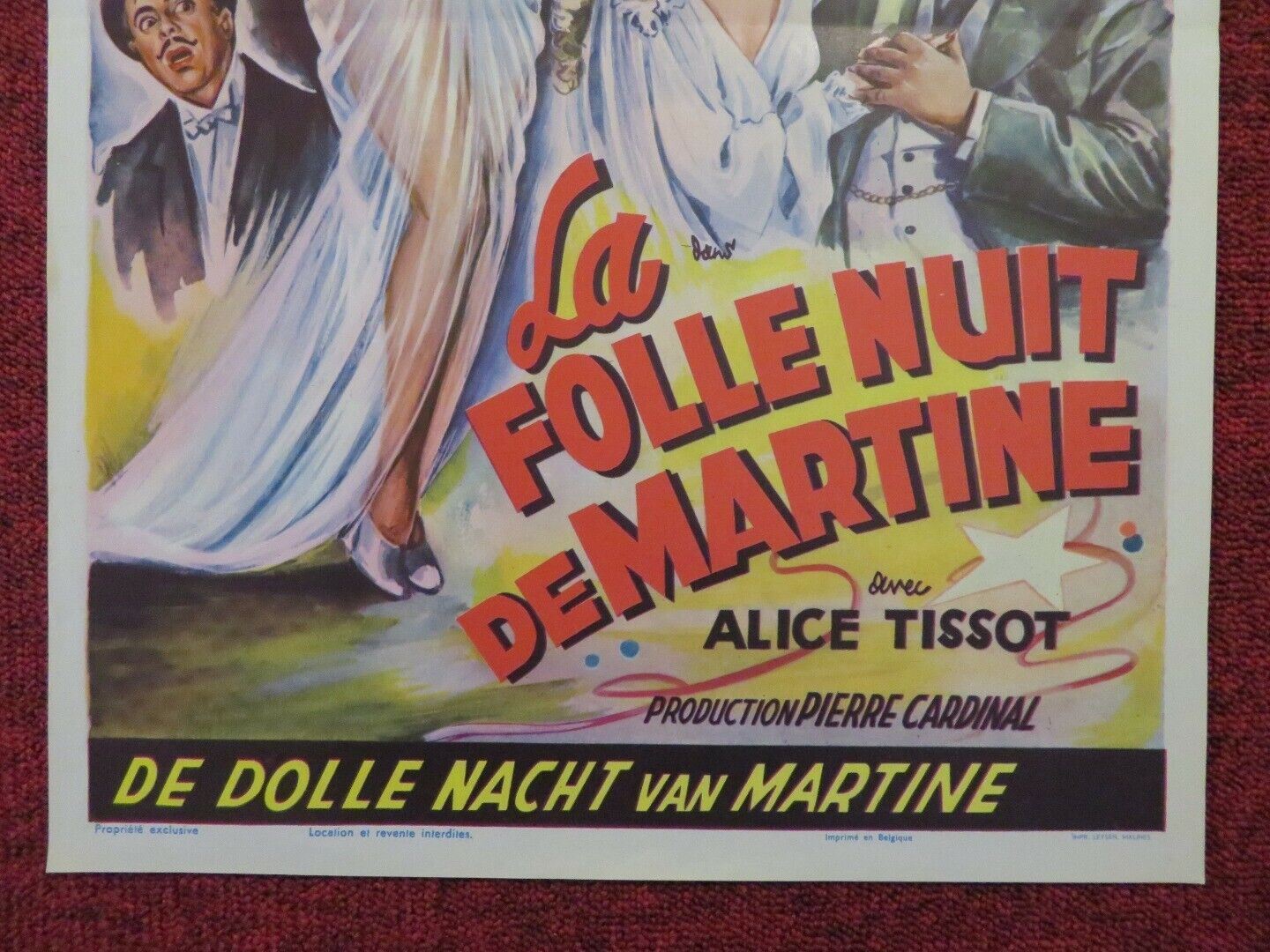 LA FOLLE NUIT DE MARTINE / A NIGHT AT A HONEYMOON BELGIUM (20.5"x14") POSTER '50 - Rendezvous Cinema