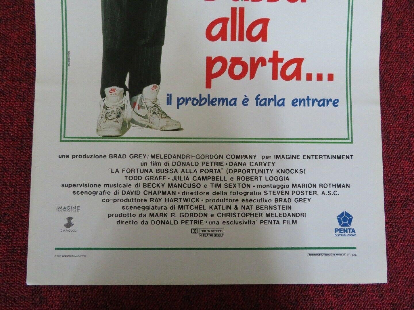 LA FORTUNA BUSSA ALLA PORTA... ITALIAN LOCANDINA (27.5"x13") POSTER DANA CARVEY - Rendezvous Cinema