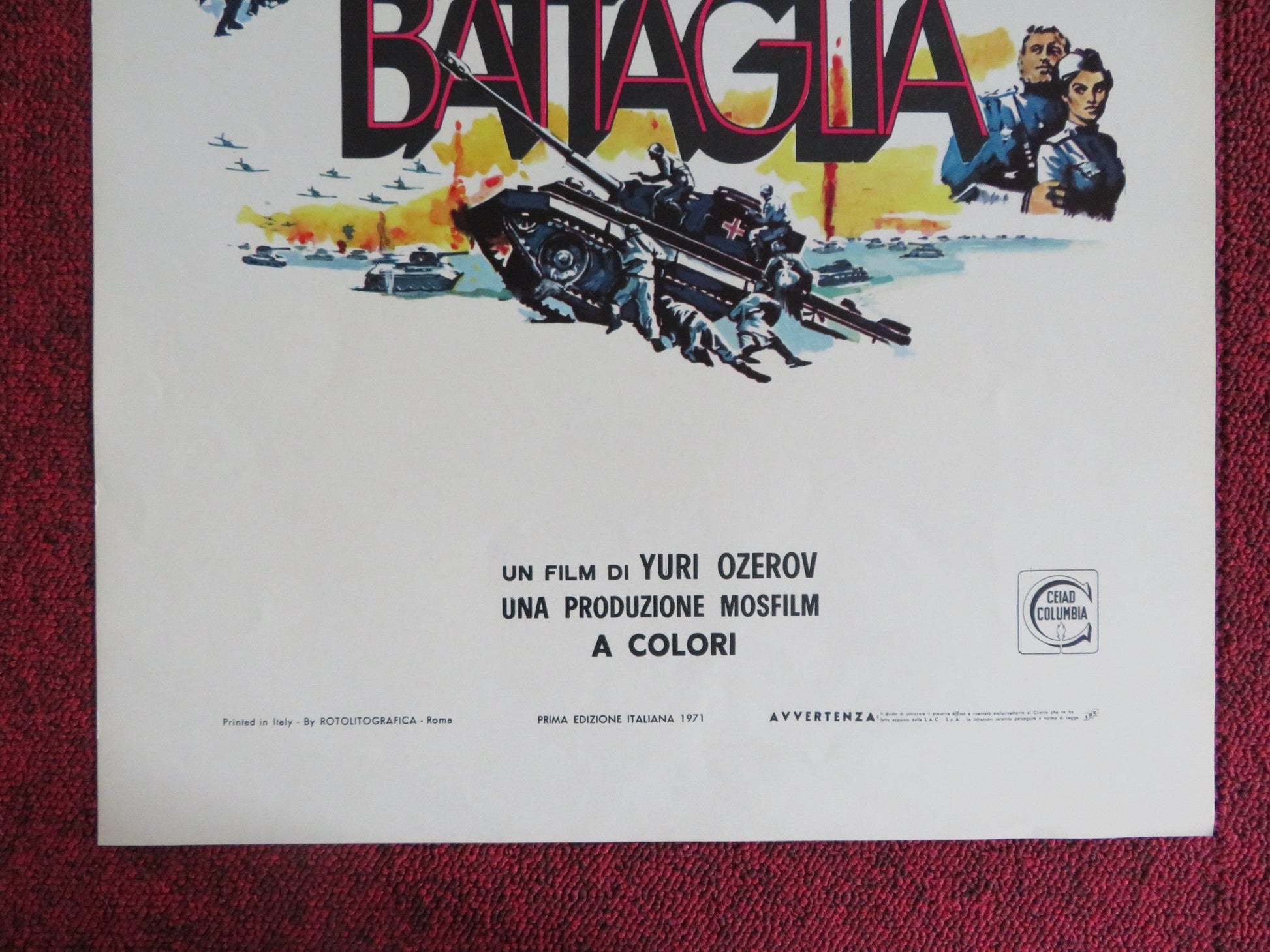 LA GRANDE BATTAGLIA ITALIAN LOCANDINA POSTER MIKHAIL NOZHKIN N. OLYALIN 1971 Rendezvous Cinema Movie posters