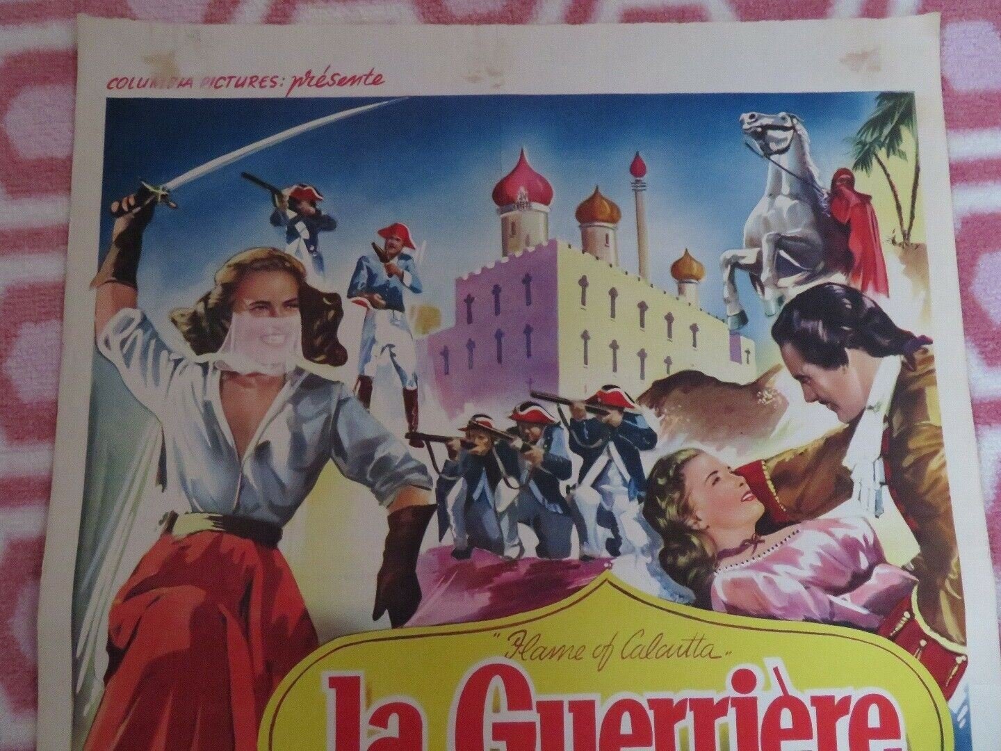 LA GUERRIER VOILEE / Flame of Calcutta BELGIUM (19.5"x 14")POSTER DENISE DARCEL Movie posters