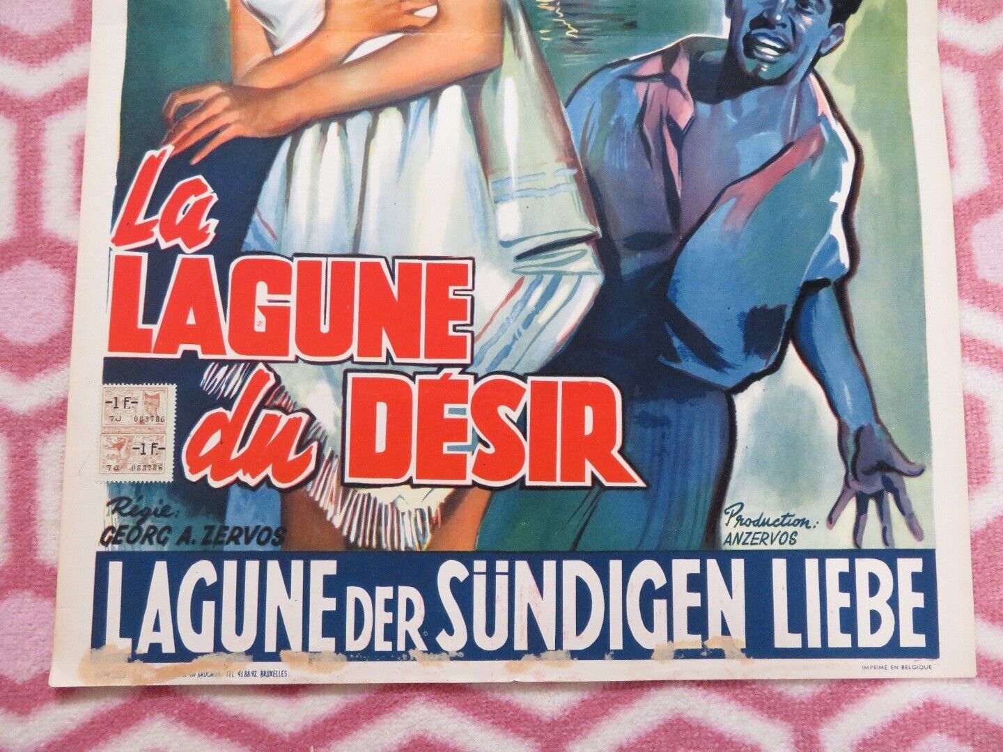 LA LAGUNE DU DESIR/ Lagoon of Desire BELGIUM (21.5"x 14") POSTER 1957 Movie posters