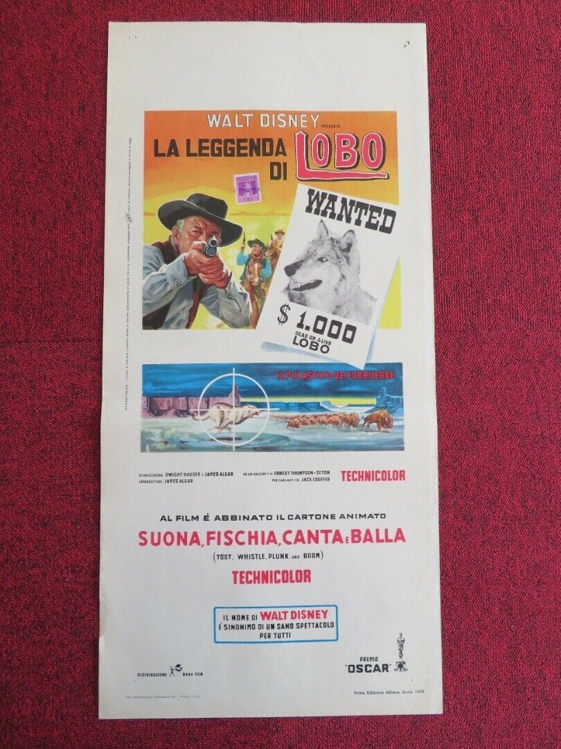 LA LEGGENDA DI LOBO ITALIAN LOCANDINA (27.5"x13") POSTER DISNEY 1968 Movie posters