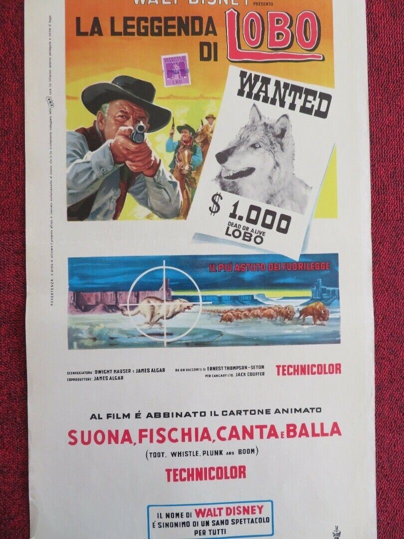 LA LEGGENDA DI LOBO ITALIAN LOCANDINA (27.5"x13") POSTER DISNEY 1968 Movie posters