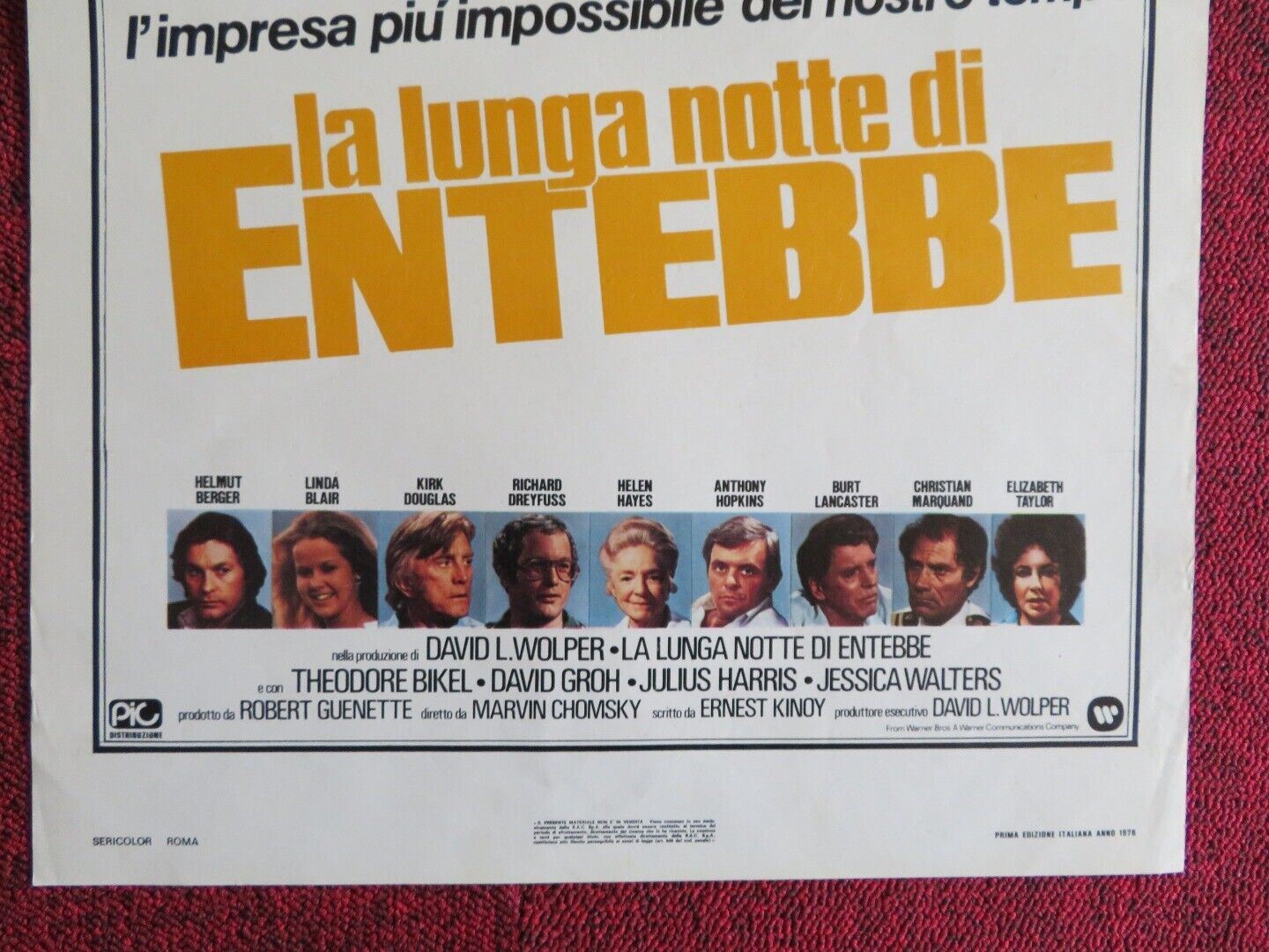 LA LUNGA NOTTE DI ENTEBBE ITALIAN LOCANDINA(27.5"x13") POSTER 1976 Movie posters