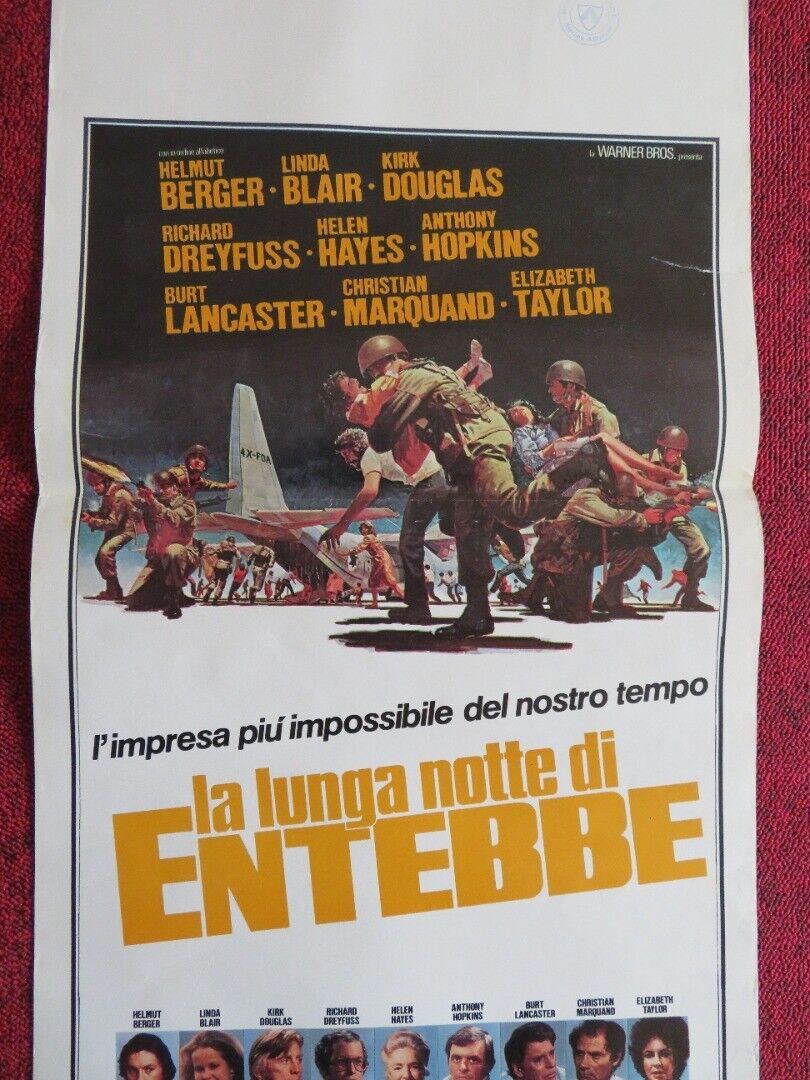 LA LUNGA NOTTE DI ENTEBBE ITALIAN LOCANDINA(27.5"x13") POSTER 1976 Movie posters
