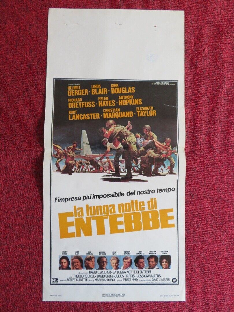 LA LUNGA NOTTE DI ENTEBBE ITALIAN LOCANDINA(27.5"x13") POSTER 1976 Movie posters