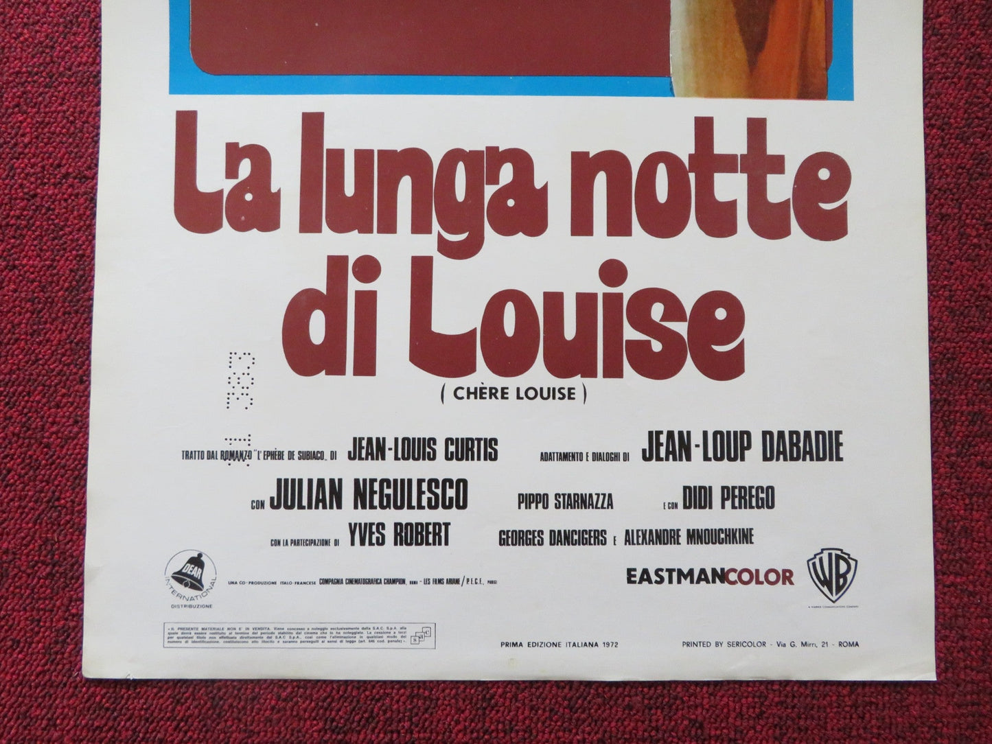 LA LUNGA NOTTE DI LOUISE ITALIAN LOCANDINA POSTER JEANNE MOREAU DE BROCA 1972 Rendezvous Cinema Movie posters