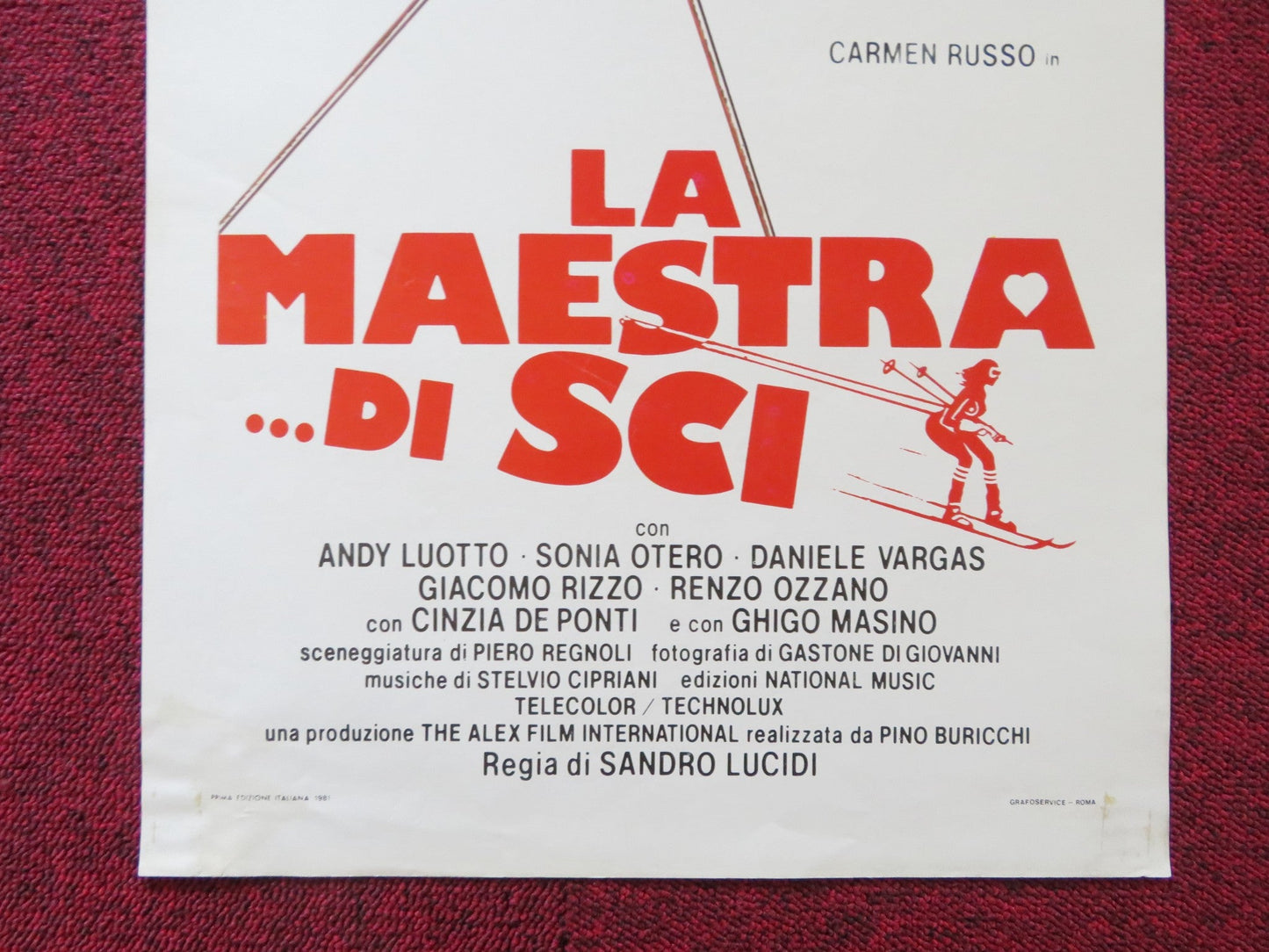 LA MAESTRA DI SCI ITALIAN LOCANDINA POSTER CARMEN RUSSO ANDY LUOTTO 1981 Rendezvous Cinema Movie posters